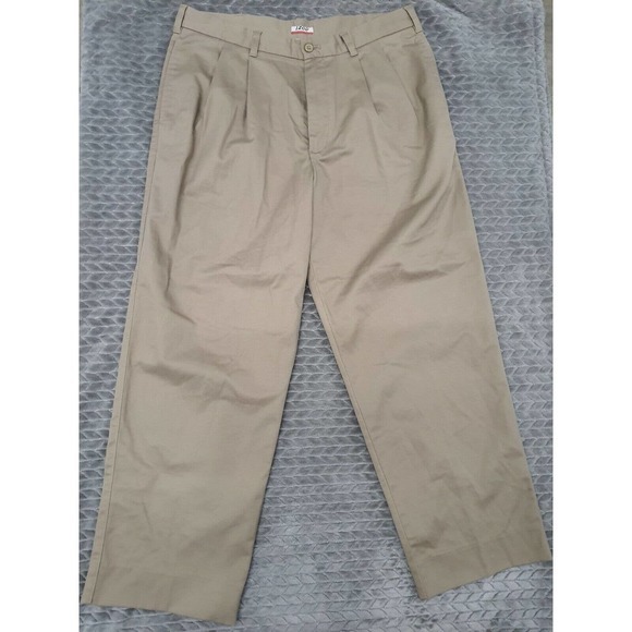 Izod Performx Pants Mens 36x32 Khaki Tan Basix Athletic UPF-50‎ Pleated - Picture 1 of 6